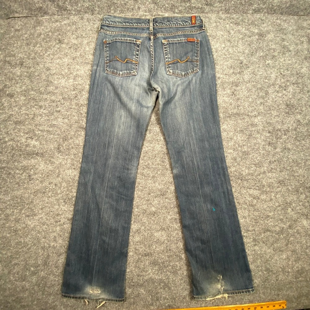 7 For All Mankind Womens Bootcut Jeans Blue Medium Wash Size 30 Made in USA